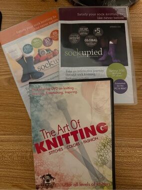 Sockupied & The Art of Knitting DVD Set - Purple, Red